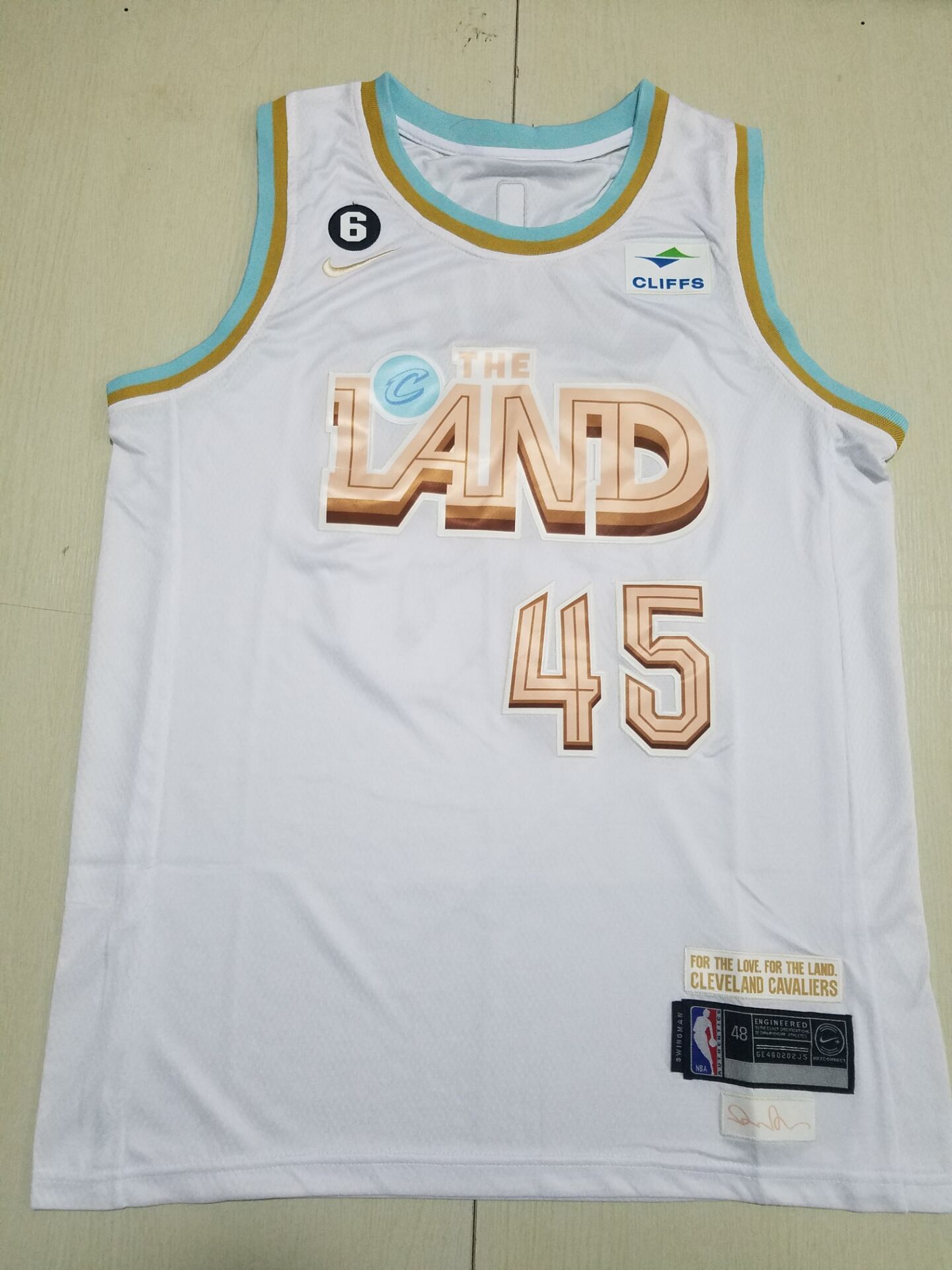 Men Cleveland Cavaliers #45 Mitchell Nike White City Edition 2022 NBA Jersey